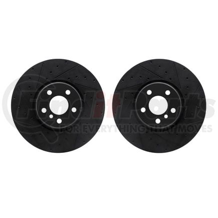 Dynamic Friction Company 8002-31021 Brake Rotors - Drilled & Slotted - Black