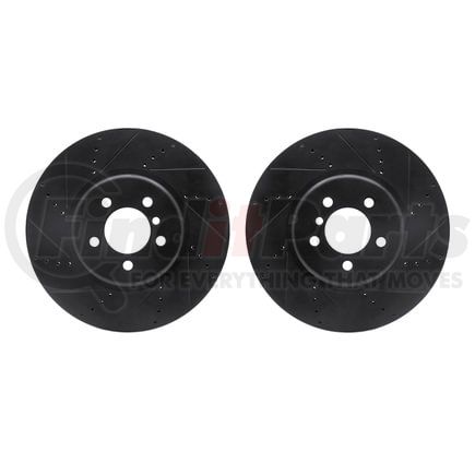 Dynamic Friction Company 8002-31022 Brake Rotors - Drilled & Slotted - Black