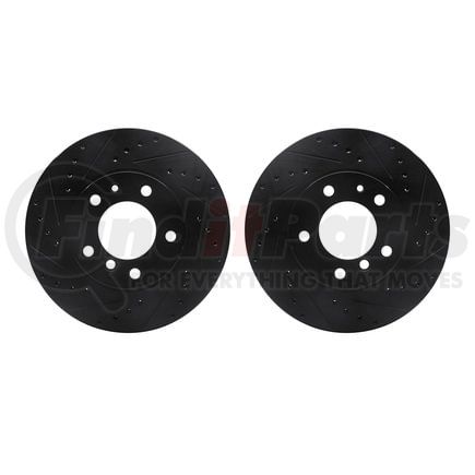 Dynamic Friction Company 8002-31037 Brake Rotors - Drilled & Slotted - Black