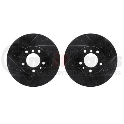 Dynamic Friction Company 8002-31038 Brake Rotors - Drilled & Slotted - Black