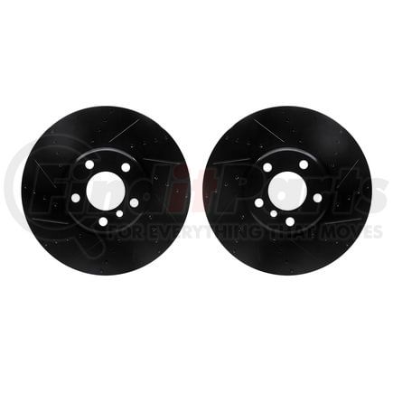 Dynamic Friction Company 8002-31036 Brake Rotors - Drilled & Slotted - Black