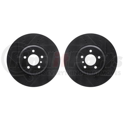 Dynamic Friction Company 8002-31040 Brake Rotors - Drilled & Slotted - Black