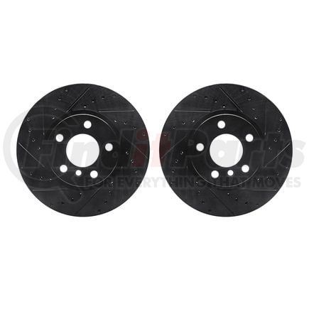 Dynamic Friction Company 8002-31056 Brake Rotors - Drilled & Slotted - Black