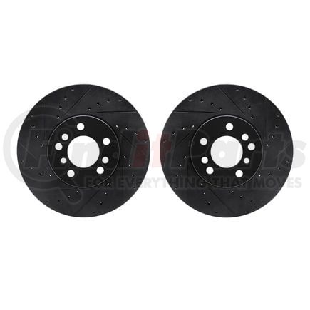 Dynamic Friction Company 8002-31058 Brake Rotors - Drilled & Slotted - Black
