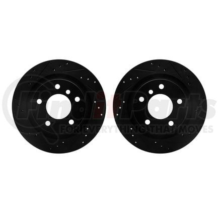 Dynamic Friction Company 8002-31070 Brake Rotors - Drilled & Slotted - Black