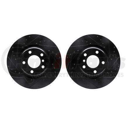 Dynamic Friction Company 8002-31068 Brake Rotors - Drilled & Slotted - Black
