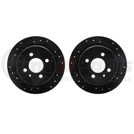 Dynamic Friction Company 8002-31076 Brake Rotors - Drilled & Slotted - Black