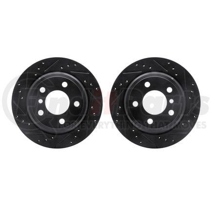 Dynamic Friction Company 8002-31079 Brake Rotors - Drilled & Slotted - Black