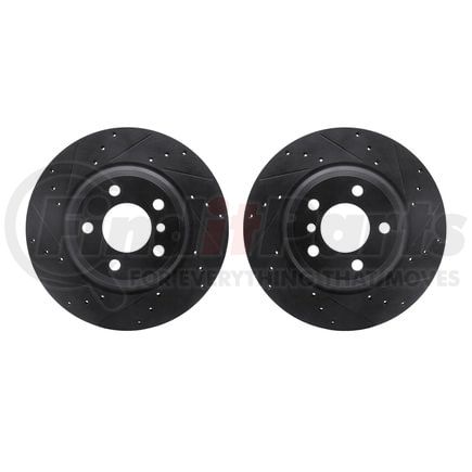 Dynamic Friction Company 8002-31087 Brake Rotors - Drilled & Slotted - Black