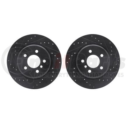 Dynamic Friction Company 8002-31096 Brake Rotors - Drilled & Slotted - Black