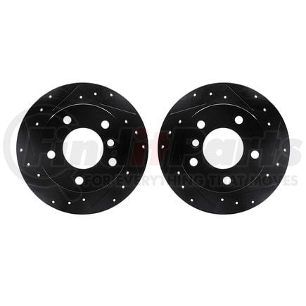Dynamic Friction Company 8002-31123 Brake Rotors - Drilled & Slotted - Black