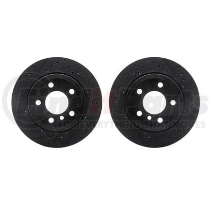 Dynamic Friction Company 8002-31120 Brake Rotors - Drilled & Slotted - Black