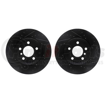 Dynamic Friction Company 8002-31121 Brake Rotors - Drilled & Slotted - Black