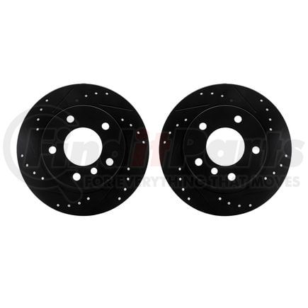 Dynamic Friction Company 8002-31124 Brake Rotors - Drilled & Slotted - Black