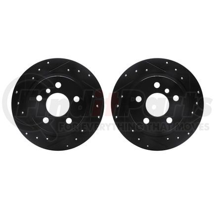 Dynamic Friction Company 8002-32013 Brake Rotors - Drilled & Slotted - Black