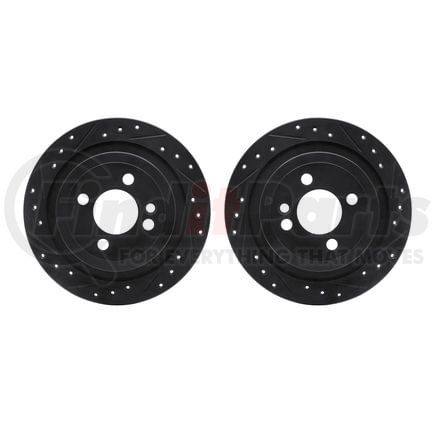 Dynamic Friction Company 8002-32016 Brake Rotors - Drilled & Slotted - Black