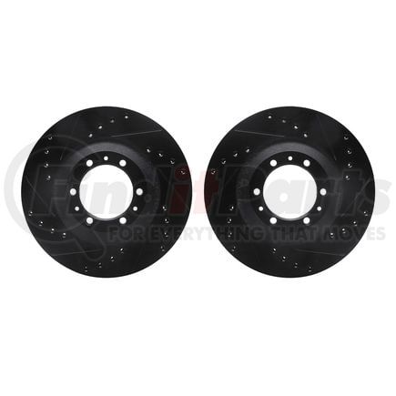 Dynamic Friction Company 8002-37000 Brake Rotors - Drilled & Slotted - Black
