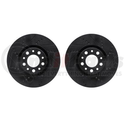 Dynamic Friction Company 8002-39001 Brake Rotors - Drilled & Slotted - Black