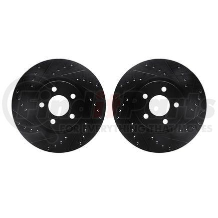 Dynamic Friction Company 8002-39016 Brake Rotors - Drilled & Slotted - Black