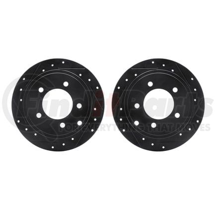 Dynamic Friction Company 8002-39017 Brake Rotors - Drilled & Slotted - Black