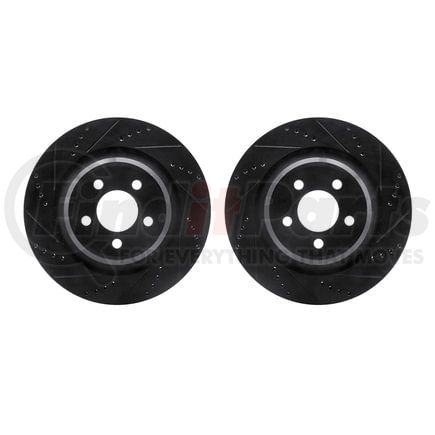 Dynamic Friction Company 8002-39021 Brake Rotors - Drilled & Slotted - Black