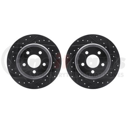 Dynamic Friction Company 8002-39019 Brake Rotors - Drilled & Slotted - Black