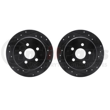 Dynamic Friction Company 8002-39029 Brake Rotors - Drilled & Slotted - Black