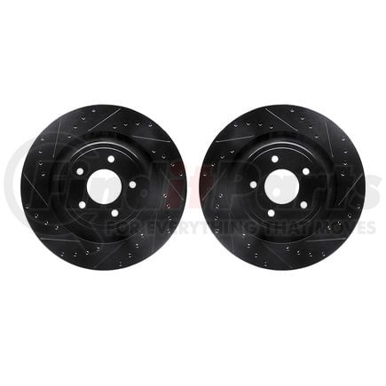 Dynamic Friction Company 8002-40003 Brake Rotors - Drilled & Slotted - Black