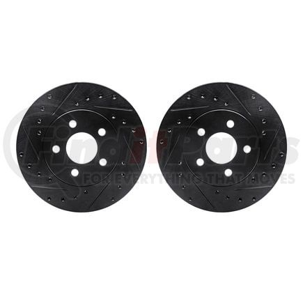 Dynamic Friction Company 8002-40010 Brake Rotors - Drilled & Slotted - Black