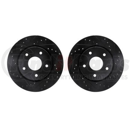 Dynamic Friction Company 8002-40019 Brake Rotors - Drilled & Slotted - Black