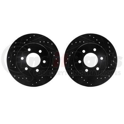 Dynamic Friction Company 8002-40042 Brake Rotors - Drilled & Slotted - Black