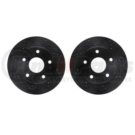 Dynamic Friction Company 8002-40044 Brake Rotors - Drilled & Slotted - Black