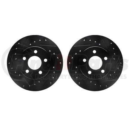 Dynamic Friction Company 8002-40052 Brake Rotors - Drilled & Slotted - Black