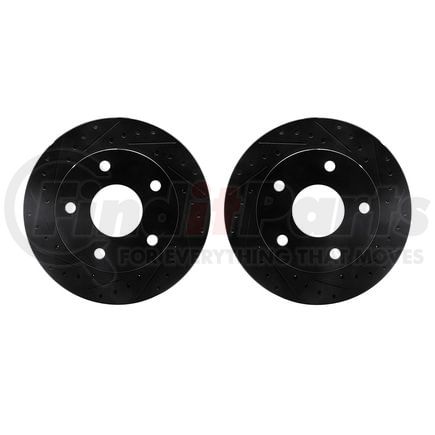 Dynamic Friction Company 8002-40057 Brake Rotors - Drilled & Slotted - Black