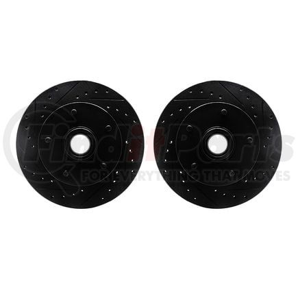 Dynamic Friction Company 8002-40058 Brake Rotors - Drilled & Slotted - Black