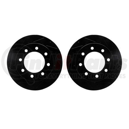 Dynamic Friction Company 8002-40061 Brake Rotors - Drilled & Slotted - Black
