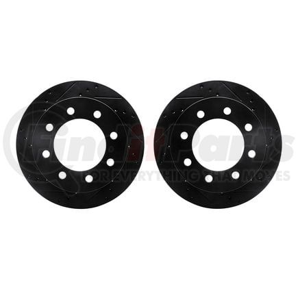 Dynamic Friction Company 8002-40065 Brake Rotors - Drilled & Slotted - Black