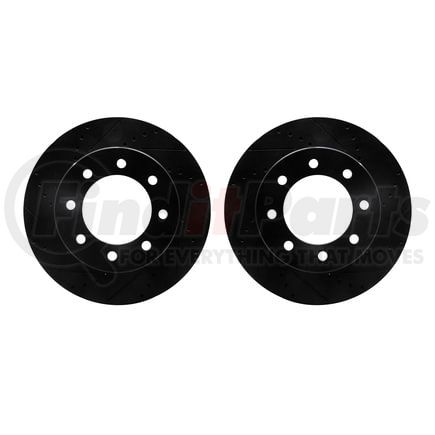 Dynamic Friction Company 8002-40066 Brake Rotors - Drilled & Slotted - Black