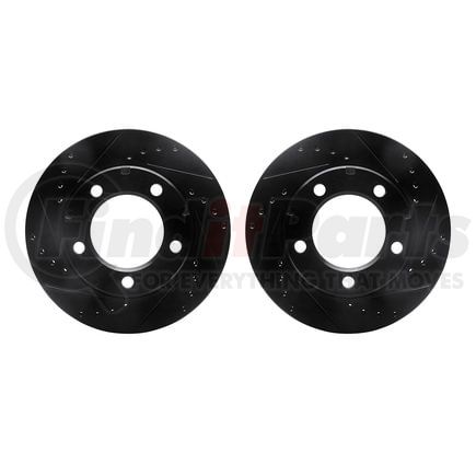Dynamic Friction Company 8002-40070 Brake Rotors - Drilled & Slotted - Black