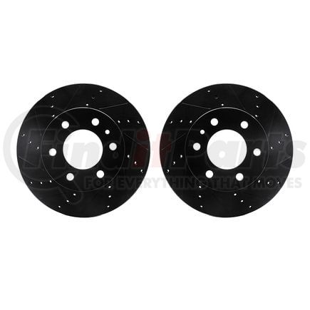 Dynamic Friction Company 8002-40074 Brake Rotors - Drilled & Slotted - Black