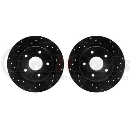 Dynamic Friction Company 8002-40084 Brake Rotors - Drilled & Slotted - Black