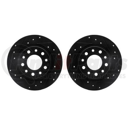 Dynamic Friction Company 8002-40088 Brake Rotors - Drilled & Slotted - Black