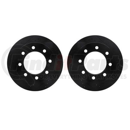Dynamic Friction Company 8002-40095 Brake Rotors - Drilled & Slotted - Black