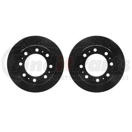 Dynamic Friction Company 8002-40099 Brake Rotors - Drilled & Slotted - Black