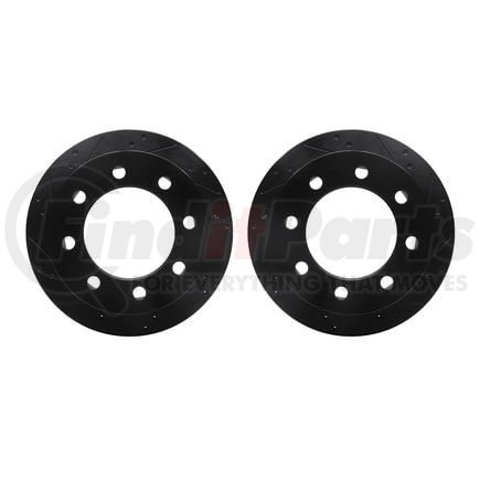 Dynamic Friction Company 8002-40098 Brake Rotors - Drilled & Slotted - Black