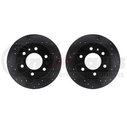 Dynamic Friction Company 8002-40103 Brake Rotors - Drilled & Slotted - Black