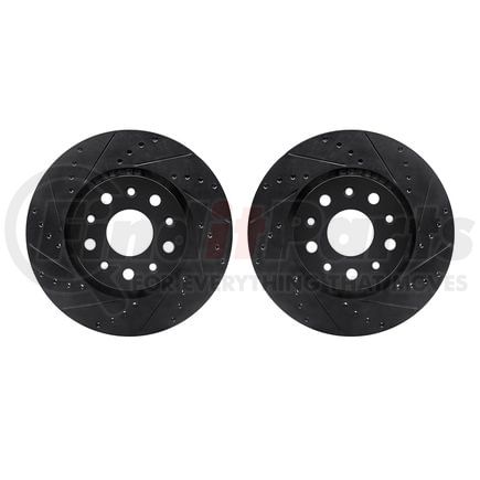 Dynamic Friction Company 8002-40102 Brake Rotors - Drilled & Slotted - Black