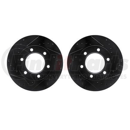 Dynamic Friction Company 8002-42002 Brake Rotors - Drilled & Slotted - Black