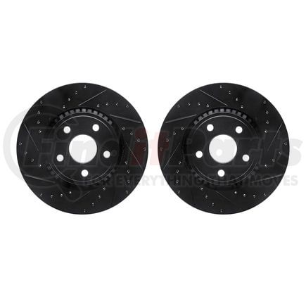 Dynamic Friction Company 8002-42004 Brake Rotors - Drilled & Slotted - Black