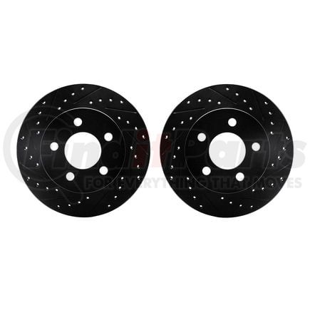 Dynamic Friction Company 8002-42011 Brake Rotors - Drilled & Slotted - Black